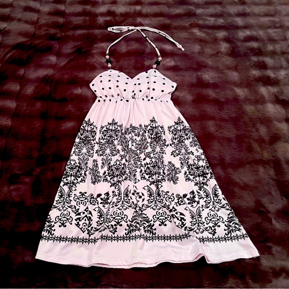 Cristinalove Black and White Halterneck Dress (Medium)